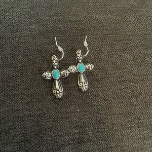 Stirling silver cross earrings